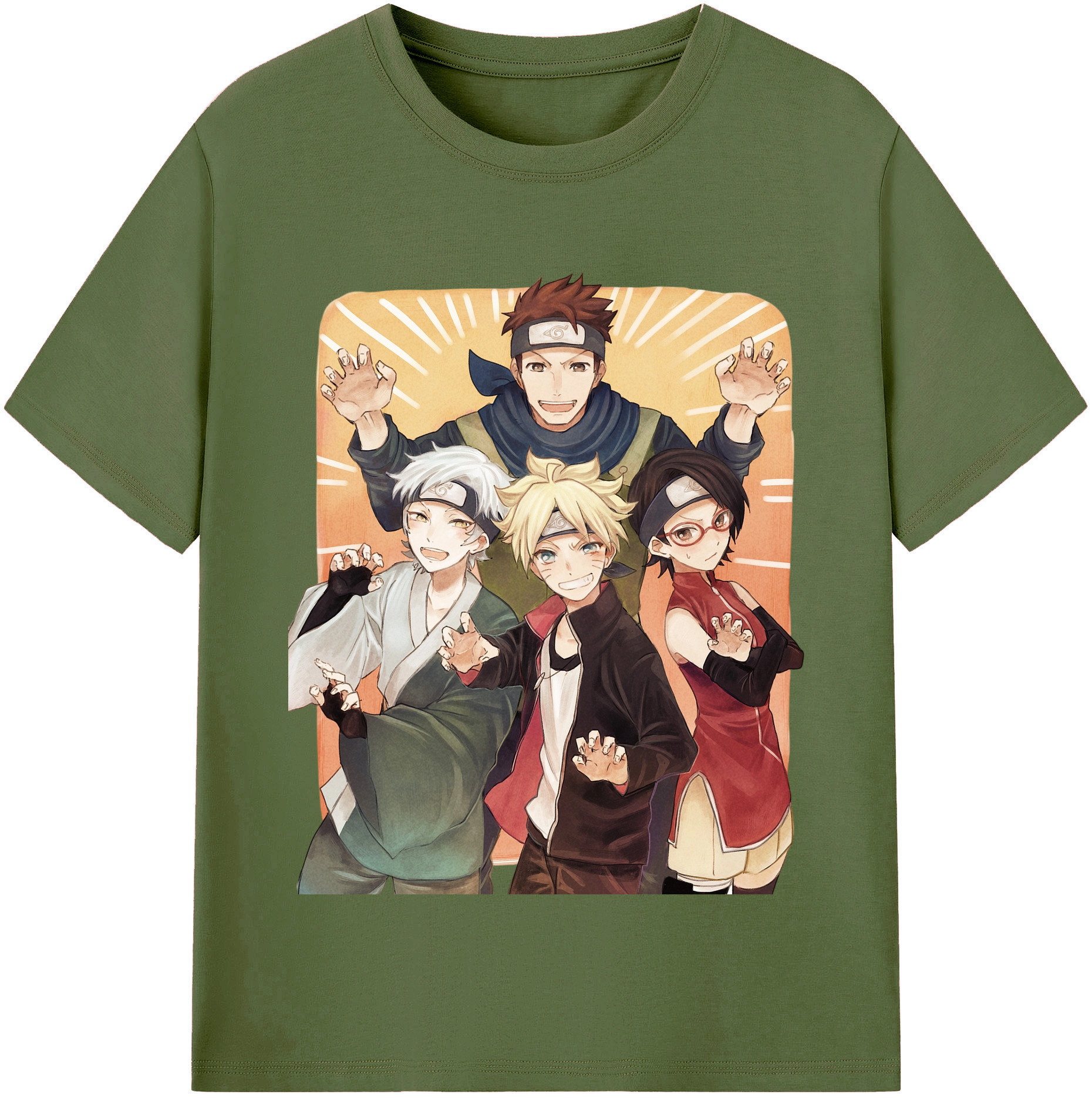 （画像用） NARUTO -ナルト- うちは サラダ Uchiha Sarada 綿100％半袖Tシャツ（フロントプリント）